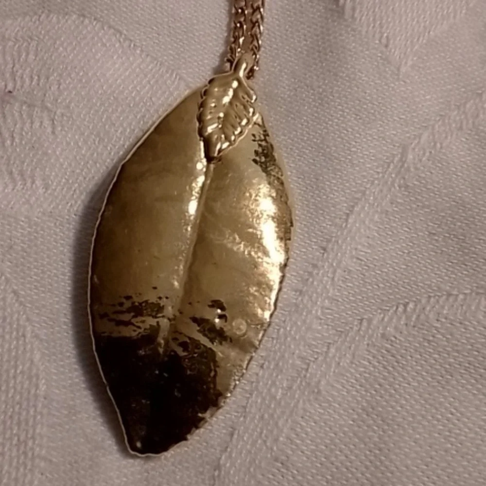 Lot of Three Necklace Gold Filled 925 Vermeil Leaf Gold Tone Overlay - Picture 6 of 8